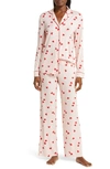 Nordstrom Moonlight Eco Knit Pajamas In Pink Lotus Heart Toss