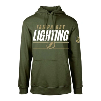 Levelwear Olive Tampa Bay Lightning Podium Fleece Pullover Hoodie