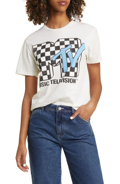 Philcos Mtv Check Graphic T-shirt In Natural Pigment