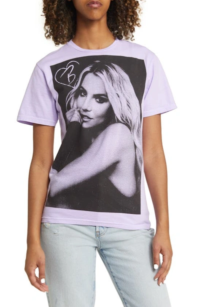 Philcos Britney Spears Heart Cotton Graphic T-shirt In Lavender Pigment
