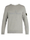 Stone Island Embroidered Cotton-jersey Sweatshirt In Grey
