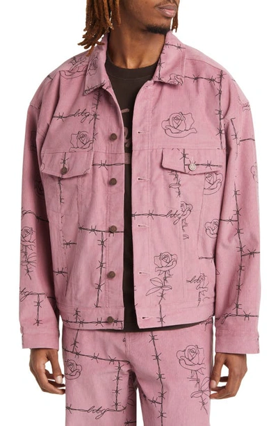 Honor The Gift Corduroy Trucker Jacket In Mauve