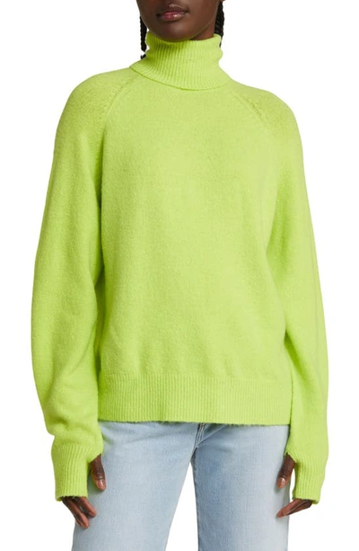 Something New Marie Turtleneck Sweater In Acid Lime