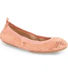 Yosi Samra Samara Foldable Ballet Flat In Coral Suede