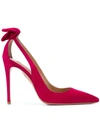 Aquazzura Deneuve Bow Pointy Toe Pump In Red