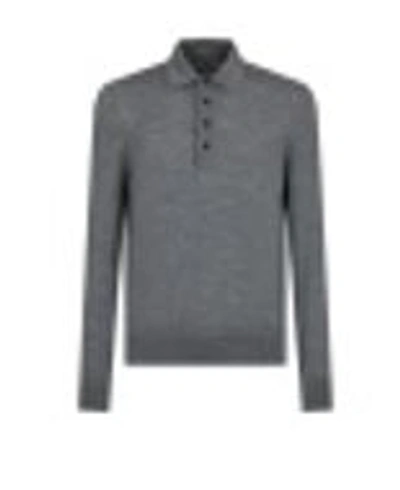 Tom Ford Polo Style Sweater In Gray