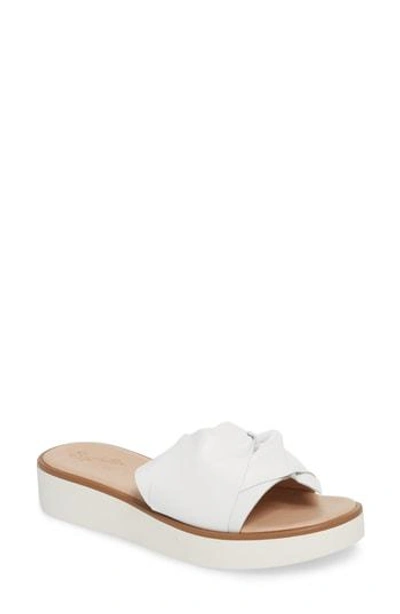 Seychelles Coast Knotted Slide Sandal In White Leather
