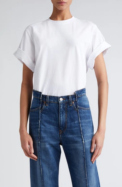 Victoria Beckham Relaxed Fit Cuffed T-shirt In White