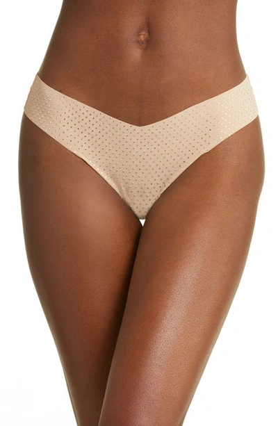 Commando Party Starter Crystal Thong In Fashion Icon Beige