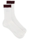 Valentino Ribbed Socks - White