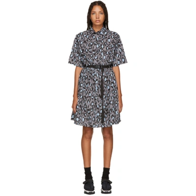 Kenzo Leopard Short Dress In 93grey