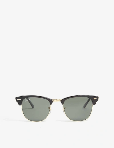 Ray Ban Rb3016 Clubmaster Square-frame Sunglasses In Black