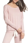 Eberjey Heather Knit Slouchy Tee In Cashmere Rose