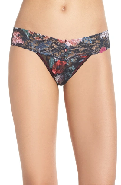 Hanky Panky Eden Signature Lace Low-rise Thong In Black Multi