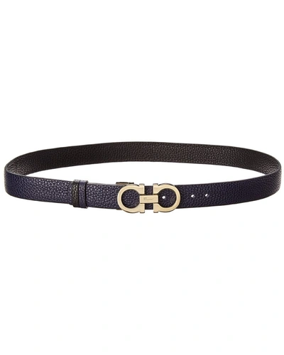 Ferragamo Gancini Reversible & Adjustable Leather Belt In Brown