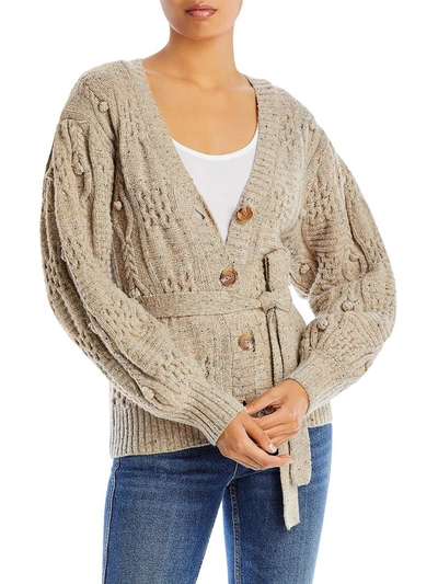 Sea New York Polly Womens Wool Cable Knit Cardigan Sweater In Multi