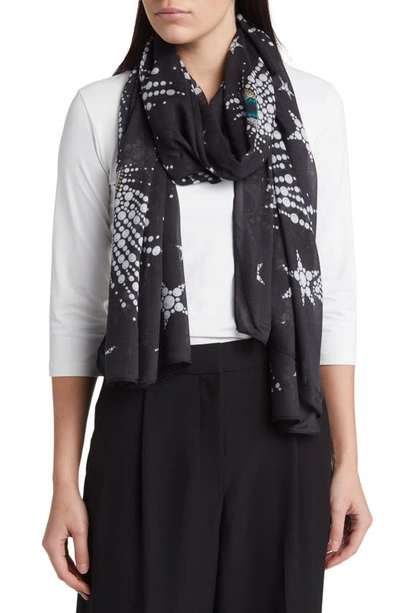 Kurt Geiger Celestial Evil Eye Scarf In Black/gray