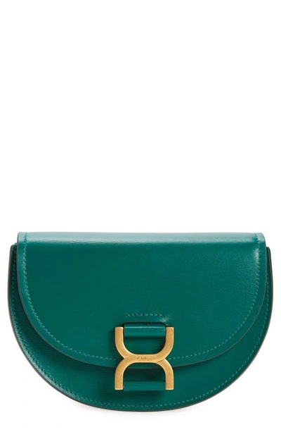 Chloé Marcie Leather Belt Bag In Emerald