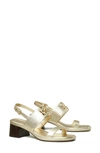 Tory Burch Eleanor Slingback Sandal In Spark Gold / Gold