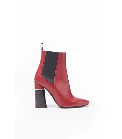 3.1 Phillip Lim / フィリップ リム Drum Leather Chelsea Boots In Rouge
