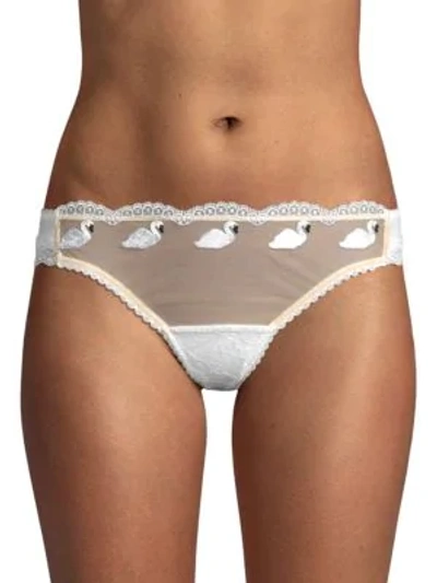 Mimi Holliday Swan Mesh Panty In White