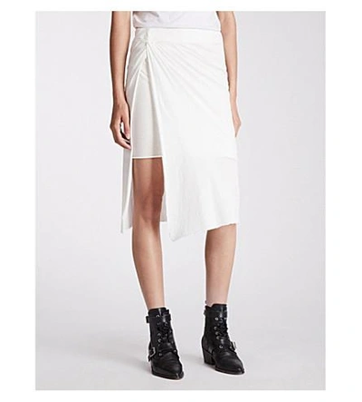 Allsaints Sur Cotton Skirt In Chalk White