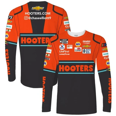 Hendrick Motorsports Team Collection Black Chase Elliott Hooters Sublimated Uniform Long Sleeve T-sh