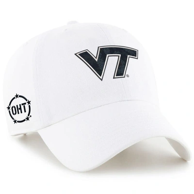 47 ' White Virginia Tech Hokies Oht Military Appreciation Clean Up Adjustable Hat