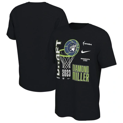 Nike Unisex  Diamond Miller Black Minnesota Lynx 2023 Wnba Draft Name & Number T-shirt