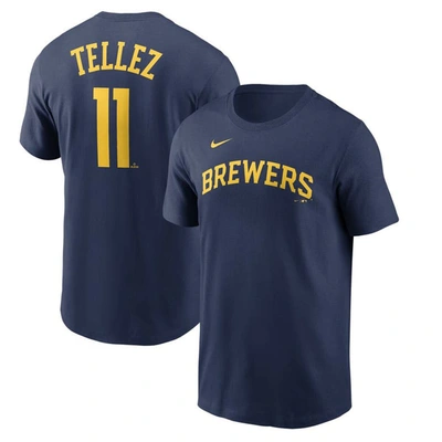 Nike Men's  Rowdy Tellez Navy Milwaukee Brewers Player Name And Number T-shirt