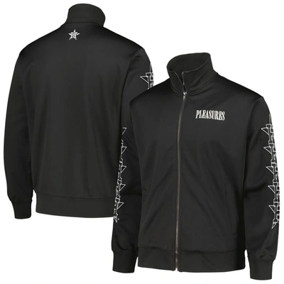 Pleasures Black Houston Astros Pitcher Full-zip Track Jacket