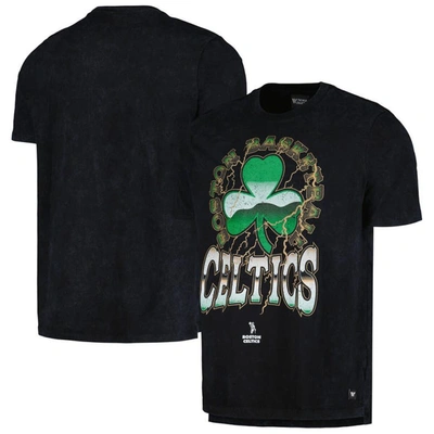 The Wild Collective Unisex   Black Boston Celtics Tour Band T-shirt
