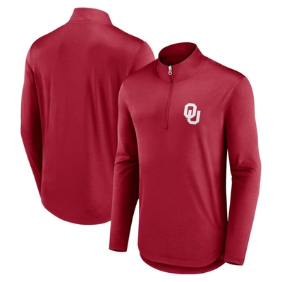 Fanatics Branded Crimson Oklahoma Sooners Quarterback Mock Neck Quarter-zip Top