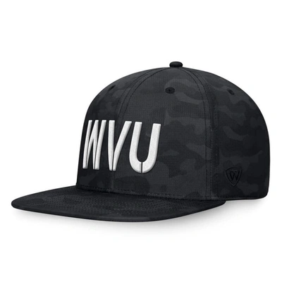 Top Of The World Black West Virginia Mountaineers Oht Military Appreciation Troop Snapback Hat