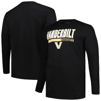 Profile Black Vanderbilt Commodores Big & Tall Two-hit Long Sleeve T-shirt