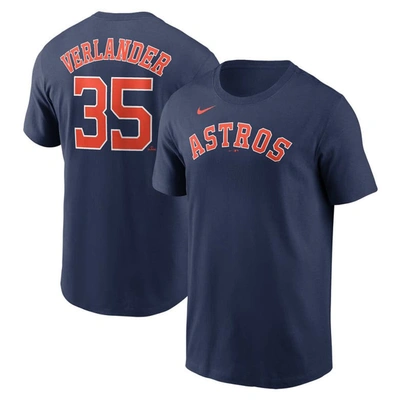 Nike Men's  Justin Verlander Navy Houston Astros Player Name And Number T-shirt