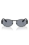 Versace 56mm Oval Sunglasses In Black