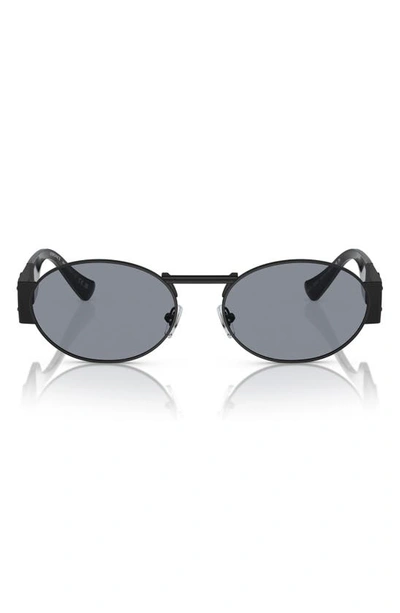 Versace 56mm Oval Sunglasses In Black