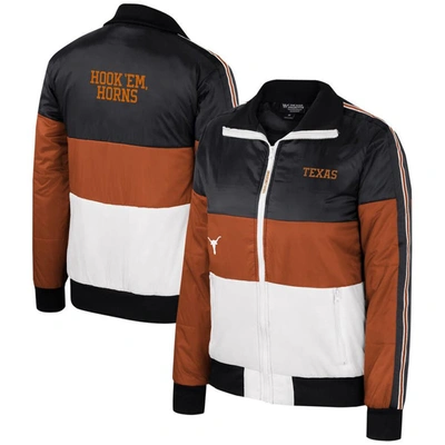 The Wild Collective Texas Orange Texas Longhorns Color-block Puffer Full-zip Jacket In Burnt Orange