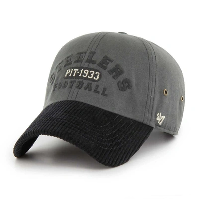 47 ' Charcoal Pittsburgh Steelers Ridgeway Clean Up Adjustable Hat