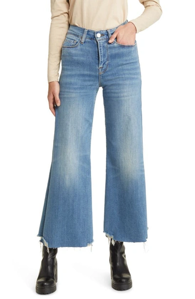 Frame Le Palazzo High Waist Crop Wide Leg Jeans In Wavey Modern Chew