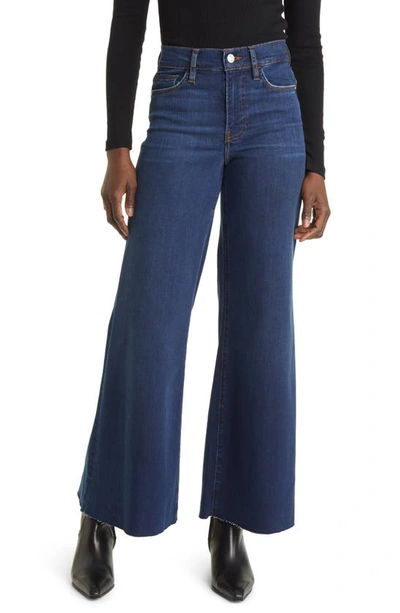 Frame Le Palazzo Raw Hem Ankle Wide Leg Jeans In Majesty