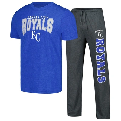 Concepts Sport Charcoal/royal Kansas City Royals Meter T-shirt & Pants Sleep Set