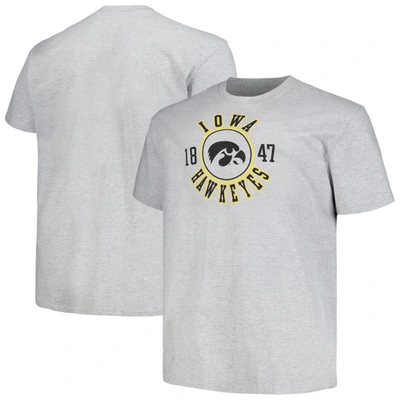 Champion Men's  Heather Gray Iowa Hawkeyes Big And Tall Circle Logo T-shirt