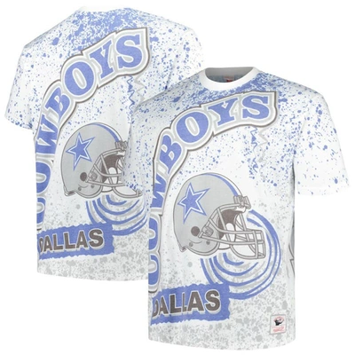 Mitchell & Ness White Dallas Cowboys Big & Tall Allover Print T-shirt