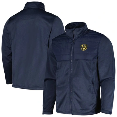 Dunbrooke Heather Navy Milwaukee Brewers Explorer Full-zip Jacket