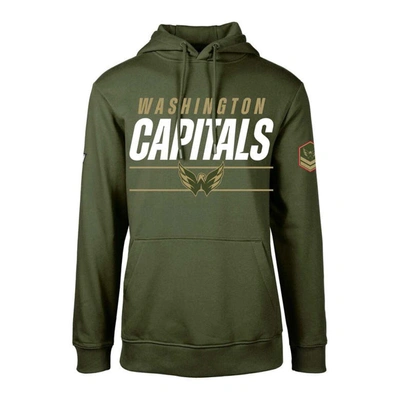 Levelwear Olive Washington Capitals Podium Fleece Pullover Hoodie