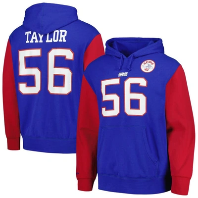 Mitchell & Ness Men's  Lawrence Taylor Royal New York Giants Retired Player Name And Number Pullover