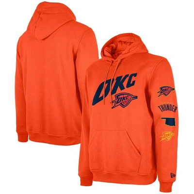 New Era Men's  Orange Oklahoma City Thunder Big And Tall 2023/24 City Edition Jersey Pullover Hoodie