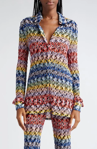 Missoni Colorful Loop Knit Shirt In Sm92r-blkltbluros